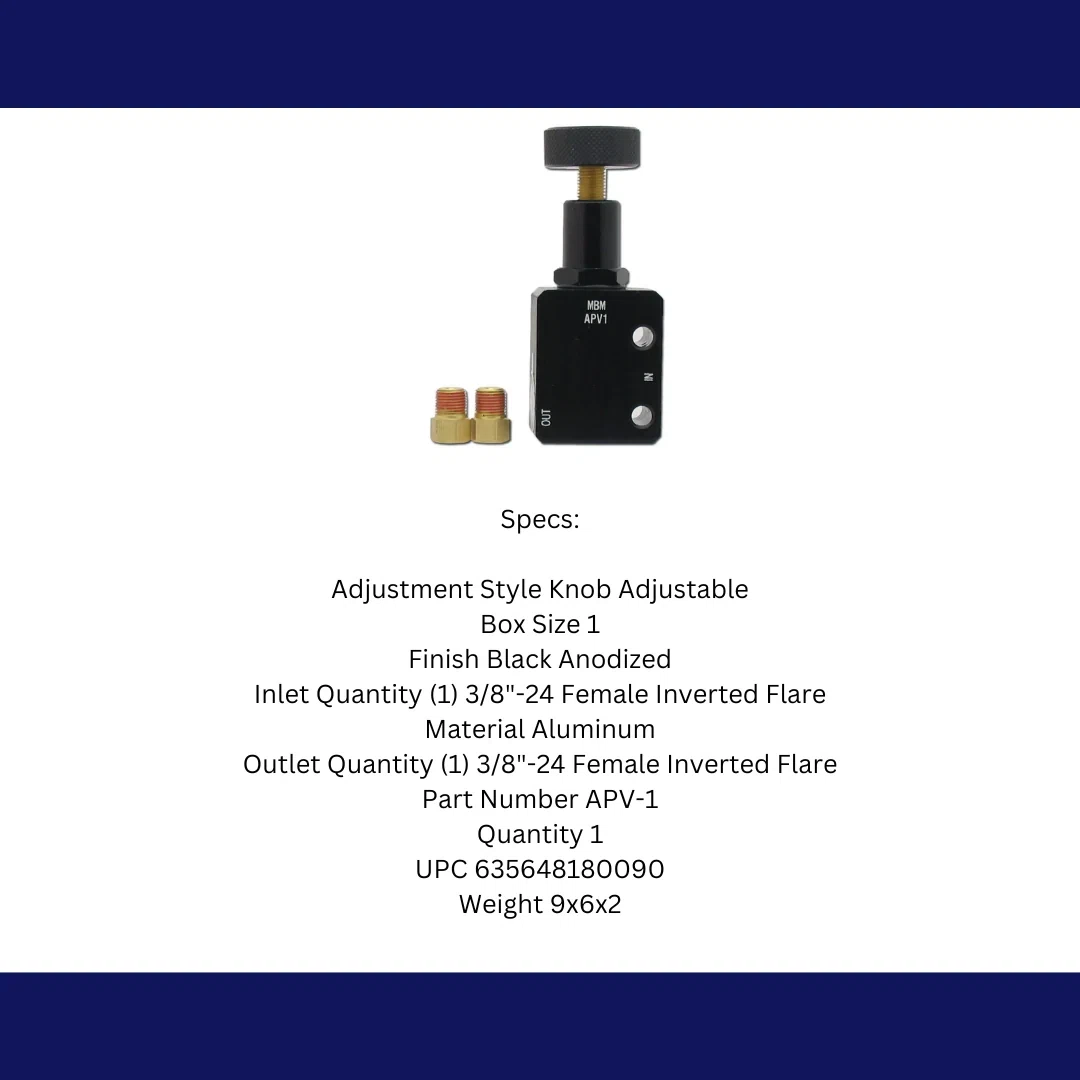 Adjustable Proportioning Valve - Black APV1